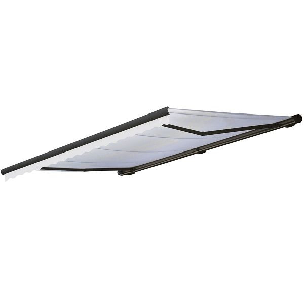 Mendler Elektrische Kassetten-Markise T123, Vollkassette Volant 4,5x3m, Acryl creme, anthrazit, 58267+58310+34305