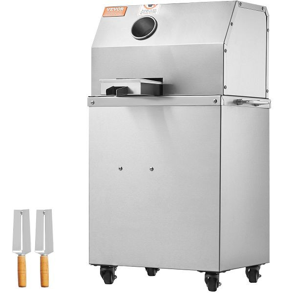 VEVOR Elektrischer Zuckerrohr-Entsafter, 800 W mit 300 kg/h hoher Leistung, 3 Edelstahlwalzen, 62 mm Großer Einlass, inkl. Schälmesser, DDSYGZZZJDD3T4L4QV2