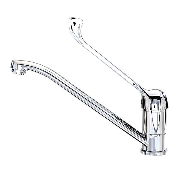 Gastro-Inox "High Performance" Monoblockmischer mit Ellbogenkontrolle, 300 mm, Ein-Loch-Mischbatterie mit Schwenkarm, 402.412