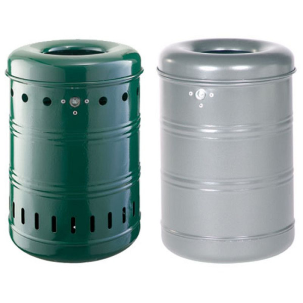 Stein HGS Abfallbehälter -State Michigan-, gelocht, DB 701 hellgrau-eisenglimmer, 10223-22