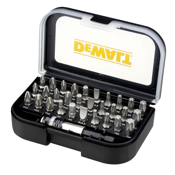 DeWalt Tough Case Bit-Set 31-teilig, mit Bits in Profi-Qualität, hochwertigem Magnetbithalter und Gürtelclip, DT7944S-QZ