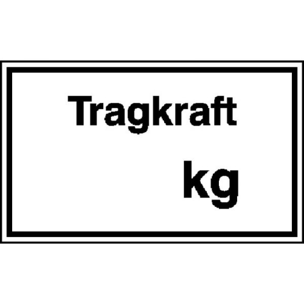 Stein HGS Hinweisschild zur Betriebskennzeichnung, Tragkraft kg, 250x150mm/Alu, geprägt, 11.9700