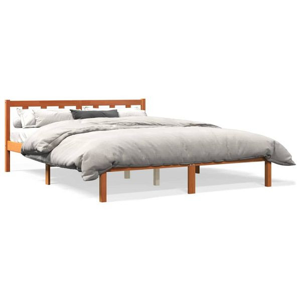 vidaXL Massivholzbett Wachsbraun 160x200 cm Kiefer, 844811