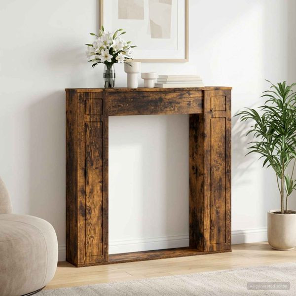 vidaXL Kaminumrandung Raucheiche 100 x 20 x 100 cm Holzwerkstoff, 8006620