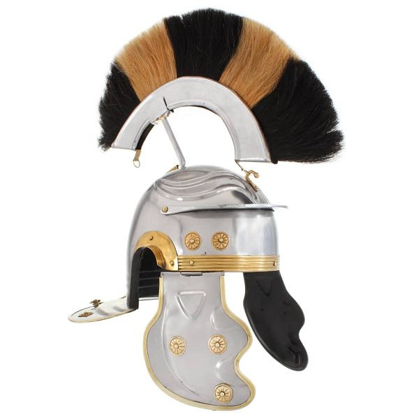 vidaXL Römischer Soldaten-Helm Antik Replik für LARP Silbern Stahl, 286119