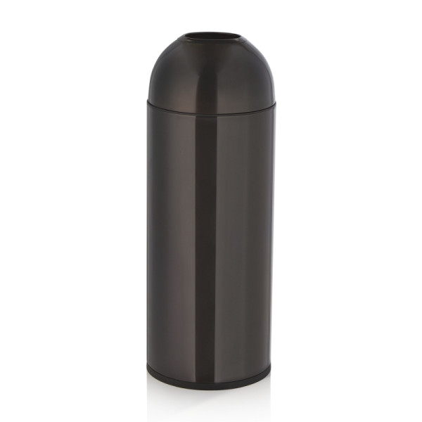 WAS Abfalleimer, Ø 30 cm, Höhe 83 cm, schwarz, Chromnickelstahl, Kunststoff, 1128032