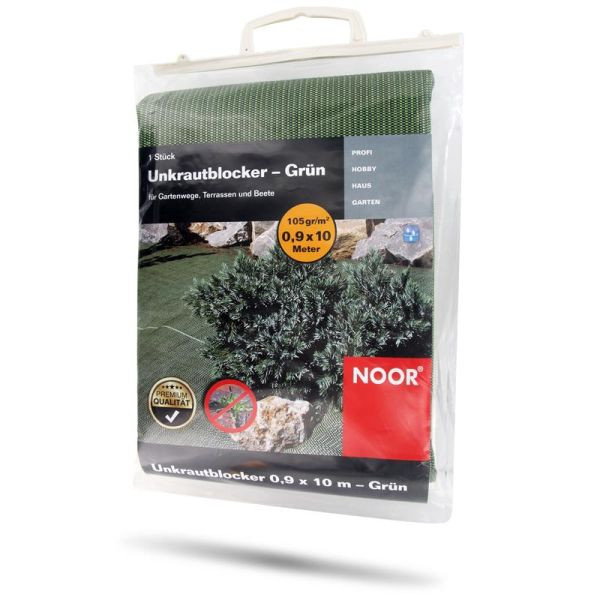 NOOR Unkrautblocker grün Bodengewebe 105g/m² 0,9 x 10m, 01009010UKGR