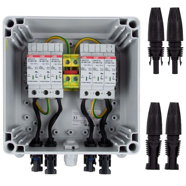 Belion PV Überspannungsschutz im Gehäuse 1000V DC, T2, 2MPP, MC4 ÜA-DC1000-T2-2MMP-MC4, 100997