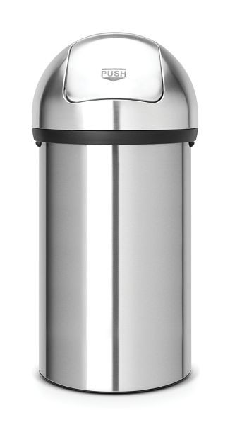 Brabantia Abfallbehälter mit Wandbefestigung Push Bin 60 Liter Matt silber, 484520