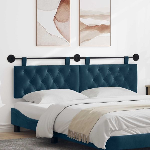 vidaXL Hängevorderseite Wandmontiert Blau 170 x 55 x 7 cm Samt, 42032174