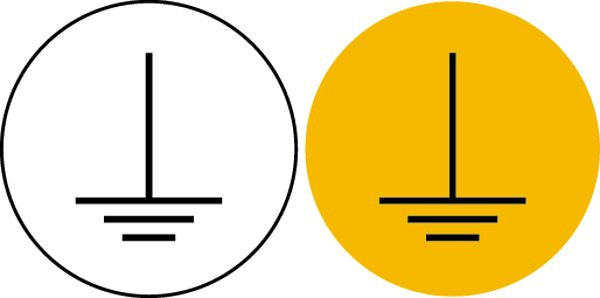 Schilder Klar Maschinenkennzeichnung Erde, 31 mm Folie selbstklebend, VE: 100 Stück, 329/75