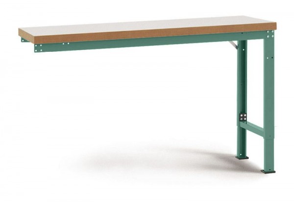 Manuflex Anbauwerkbank PROFI Spezial mit Kunststoffplatte, BxTxH = 1750 x 700 x 740-1040 mm, Graugrün, WP7029.0001