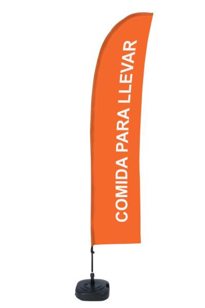Showdown Displays Beach Flag Budget Wind Komplettset Take Away Orange Spanisch, BFBL-WT21-17-I144