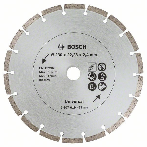 Bosch Diamanttrennscheibe für Baumaterial, Durchmesser: 230 mm, 2er-Pack, 2607019479
