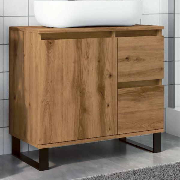 vidaXL Waschbeckenunterschrank Artisan-Eiche 65x33x60 cm Holzwerkstoff, 857230