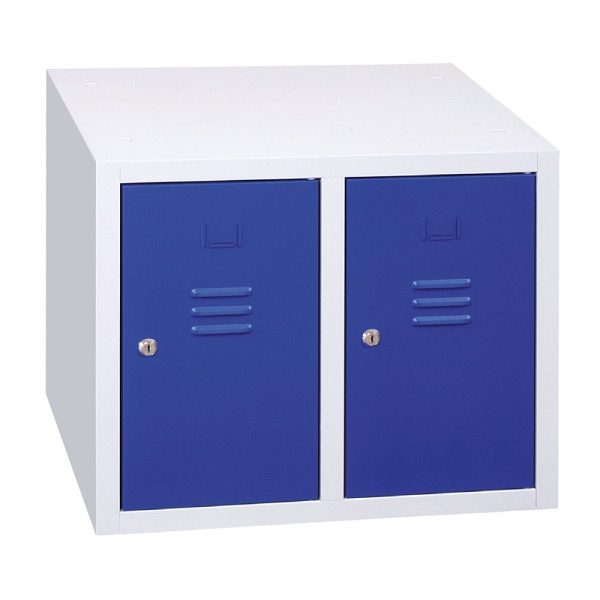 Lüllmann Aufsatzschrank, 500 x 600 x 500 mm, lichtgrau/enzianblau, 524621