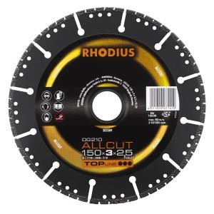 Rhodius TOPline DG210 ALLCUT Diamanttrennscheibe, Durchmesser [mm]: 150, Stärke [mm]: 2.5, Bohrung [mm]: 22.23, 303389