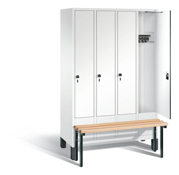 C+P Garderobenschrank Evolo, H1850xB1190xT815mm, Farbe: Verkehrsweiß / Dekor Weiß, 48030-40 S10244