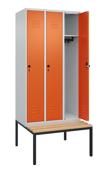 C+P Spind Classic PLUS, Bank, 3 Abteile, 2120x900x815mm, 7035/2004, 0800507-30 S10082