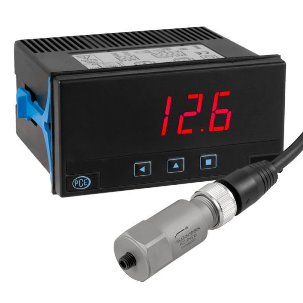 PCE Instruments Piezoelektrischer Vibrationssensor PCE-PVS 10 inklusive Einbau-Anzeige PCE-DPD-U, PCE-PVS 10-DPD-U