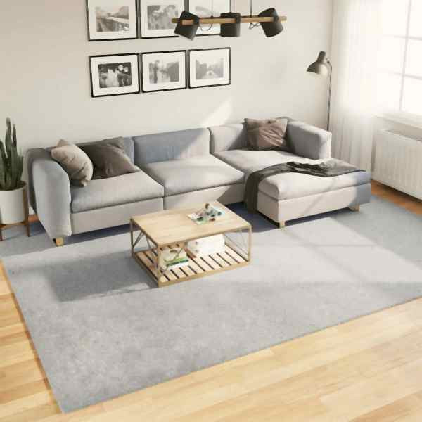 vidaXL Teppich HUARTE Kurzflor Weich und Waschbar Grau 240x340 cm, 375083