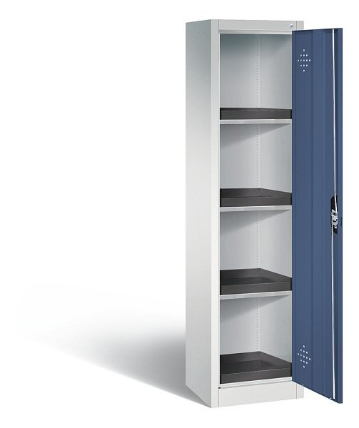 C+P Umweltschrank Acurado, H1950xB502xT500mm, Farbe: Lichtgrau / Fernblau, Muldengriff, 8901-316 S10114