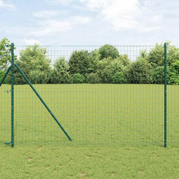 vidaXL Zaun mit Pfosten Grün 1.6 x 10 m Stahl, 3350286