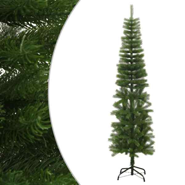 vidaXL Künstlicher Weihnachtsbaum mit Ständer Schlank 210 cm PE, 344646