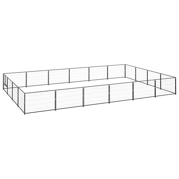 vidaXL Hundezwinger Schwarz 24 m² Stahl, 3082145, 8720286664193