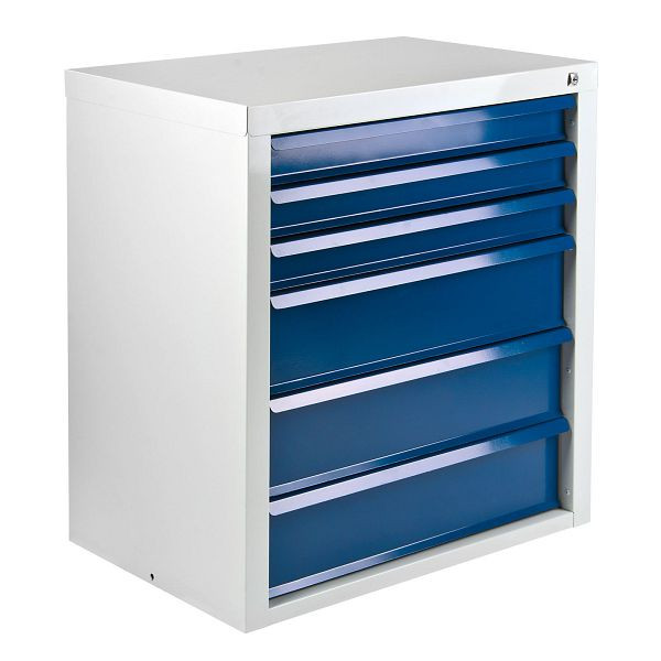 ADB Schubladenschrank "MAMMUT" 6 Schubladen / Maße: BxTxH = 70cm x 43,5 cm x 75cm, Lichtgrau/Lichtblau, 24774