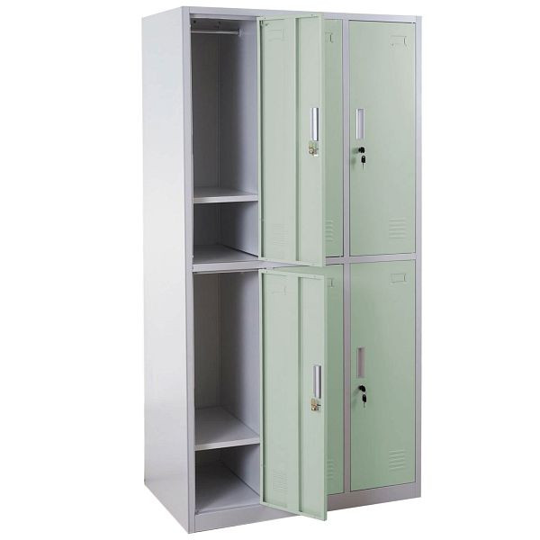 Mendler Schließfach Boston T829, Schließfachschrank Wertfachschrank Spind, Metall 6 Fächer, grün, 54030