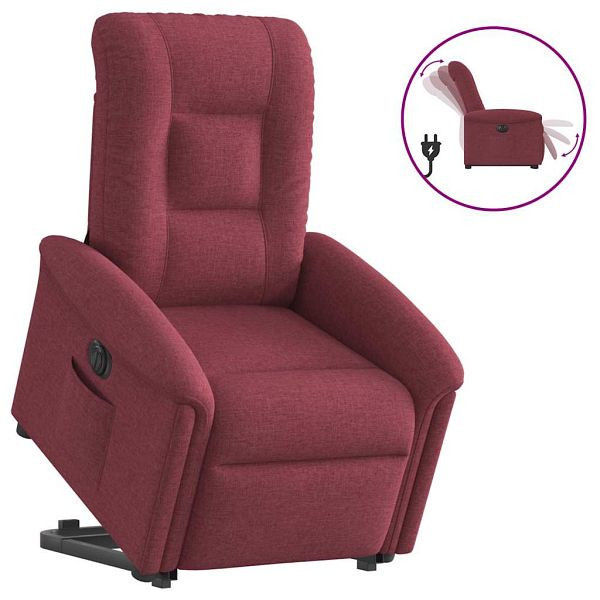 vidaXL Relaxsessel mit Aufstehhilfe Elektrisch Weinrot Stoff, 3303277
