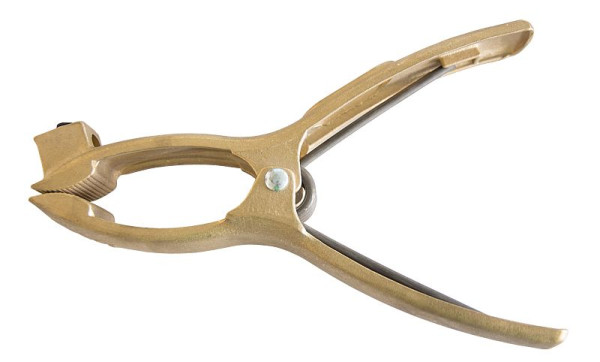 ELMAG Auftau Masseklemme 'Doc 3' (500 A, 60 % ED), 'Messing' Max. Klemmenöffnung: 90 mm, min. Klemmung: Ø 22mm Max. Kabelquerschnitt: 70mm², 57333