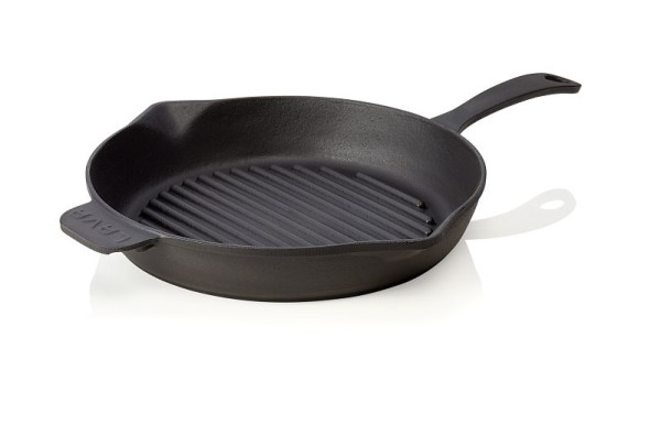 WAS Grillpfanne Emailliert, angegossenem Stielgriff, rund, Materialstärke: Boden 4 mm, Rand 3 mm, 360203028