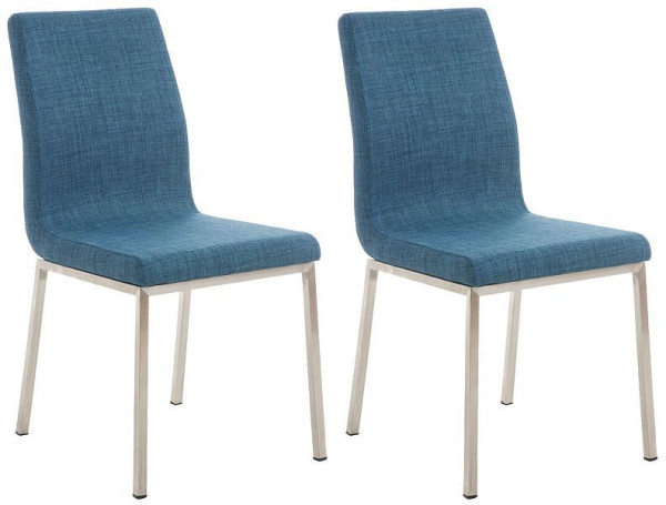 CLP 2er Set Esszimmerstühle Colmar Stoff, blau, 323001