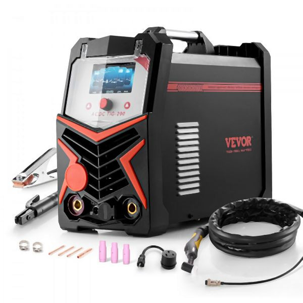 VEVOR WIG Schweißgerät 6-in-1 AC/DC Schweißgerät Pulse Spot MMA Stick IGBT LED, TIGHJ200ALHY08YB1V2