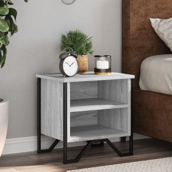 vidaXL Nachttische 2 Stück Grau Sonoma 40x30x40 cm Holzwerkstoff, 848501