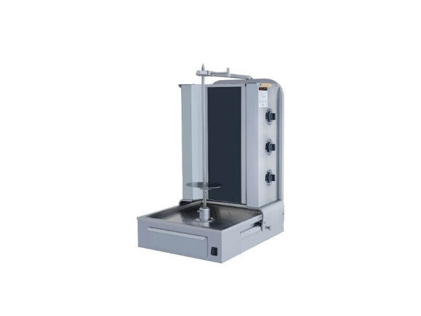 SGS Gastro Elektro Gyrosgrill, Dönergrill mit Motor unten, 3 Brenner, max. 30 kg, inkl. Flügeltüren, DS45