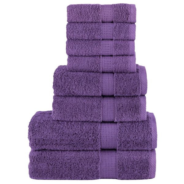vidaXL 8 tlg. Premium-Handtuch-Set SOLUND Lila 600 g/m², 137545