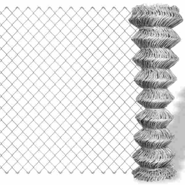 vidaXL Maschendrahtzaun Verzinkter Stahl 15x1,5 m Silbern, 141488