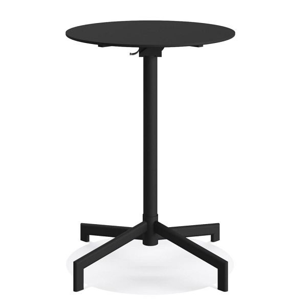 Deskin Bisto-/Cafeteria Tisch SCILLA DV, Gestell und Platte Stahl 2-fach pulverbeschichtet, schwarz, Platte abklappbar, 352744