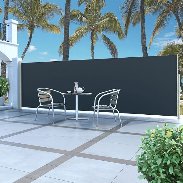 vidaXL Ausziehbare Seitenmarkise 160x500 cm Schwarz, 45460