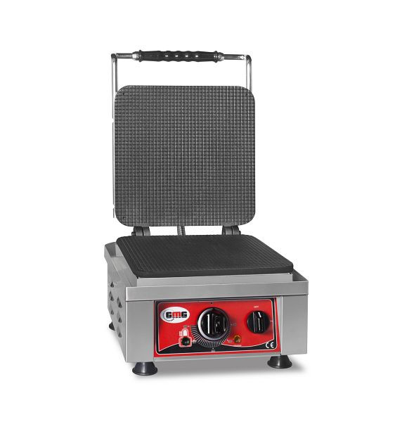 GMG Waffeleisen Gelato, 1x (23 x 23 x 1cm), 50° bis 300°C feste Backplatte aus Gusseisen, umlaufende Fettfangrinne, Gehäuse Edelstahl, KGW-05