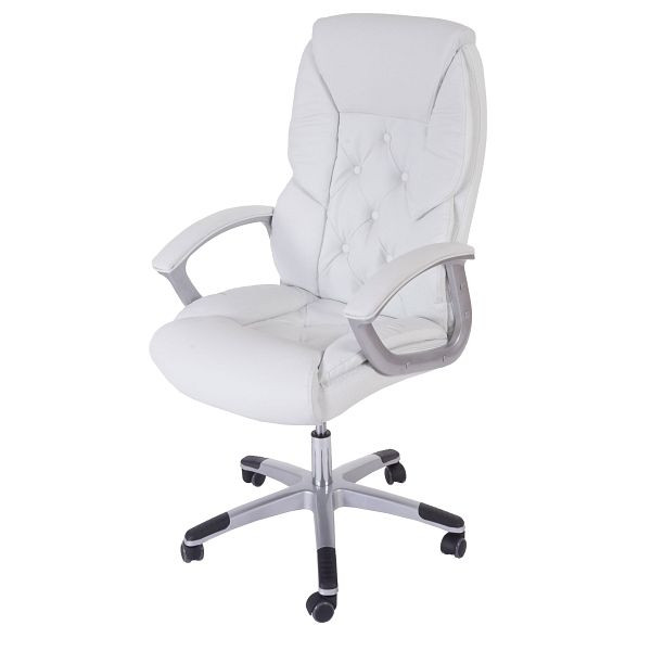 Mendler Profi-Bürostuhl L42 XXL, Chefsessel Drehstuhl, 150kg belastbar Kunstleder, weiß, 59138