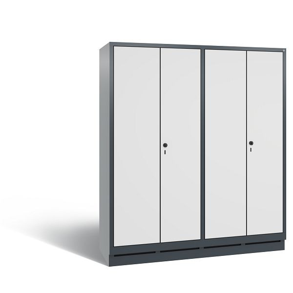 C+P Spind Evolo, 4 Abteile, H1800xB1590xT500 mm, Anthrazit/HPL Weiß, 48022-42 S10210