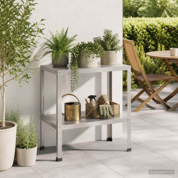 vidaXL Pflanztisch 100 x 50 x 80 cm Edelstahl Silber, 8014880