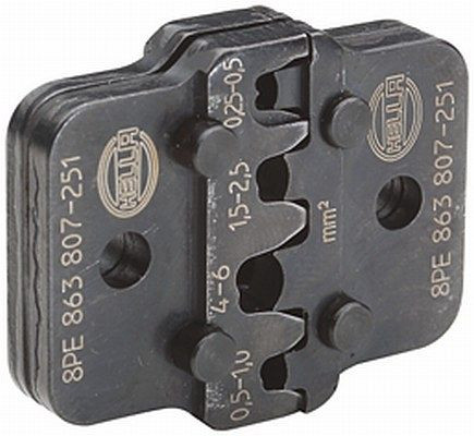 HELLA Crimpzangeneinsatz, Metall, schwarz, Ø von: 0.25mm, Ø bis: 6.0mm, Profi, Typ I & III, 8PE 863 807-251