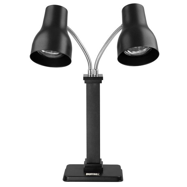 Buffalo Doppel-Wärmelampen-Tranchierstation Matt Schwarz 2x250W, JA868