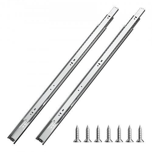 VEVOR Schubladenschienen 600 mm, VE: 10 Paar, Kugellager, 45 kg Tragkraft, seitlich montierte DIY-Kommodenführungen, CZCJCTDG100LMGUA0V0