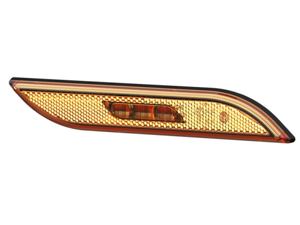 HELLA Seitenmarkierungsleuchte, Shapeline Style, LED, 12/24V, Anbau/geschraubt, gelb, LED-Lichtfarbe: gelb, 250mm, 2-polig, rechts, 205 mm, 2PS 013 305-101